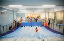 Indoor surfing in the center of Lisbon – team building & group activity