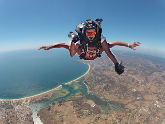 Skydive tandem parachuting Portimão
