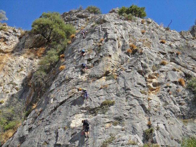 Climbing via ferrate Arrabida