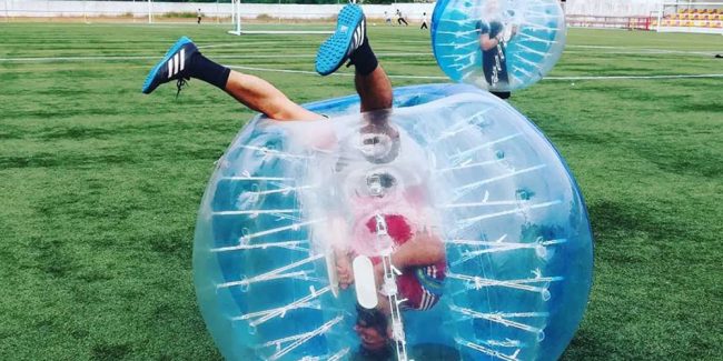 Bubble soccer and nerve ball team building and games for groups