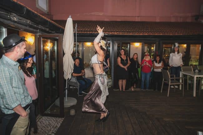 Performer at a themed corporate evening in Portugal